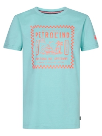 Petrol t-shirt classic print aqua eiland (B-1050-TSR108-5180)
