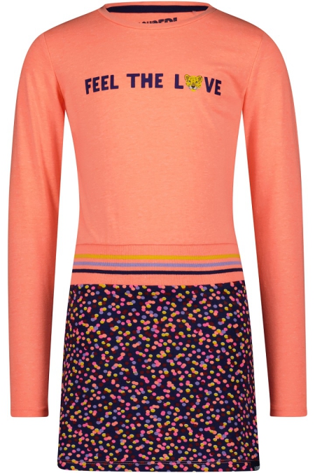 Louder! jurk Lucy multidots neon coral