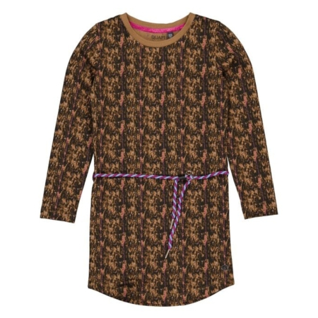 Quapi jurk Aafje aop brown forest animal