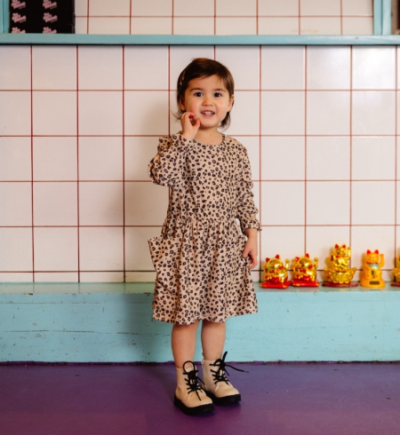 Quapi jurk Abbey aop sand light animal