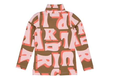 Quapi longsleeve Alice aop brown almond letter