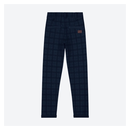 Skurk broek Bruce navy geruit