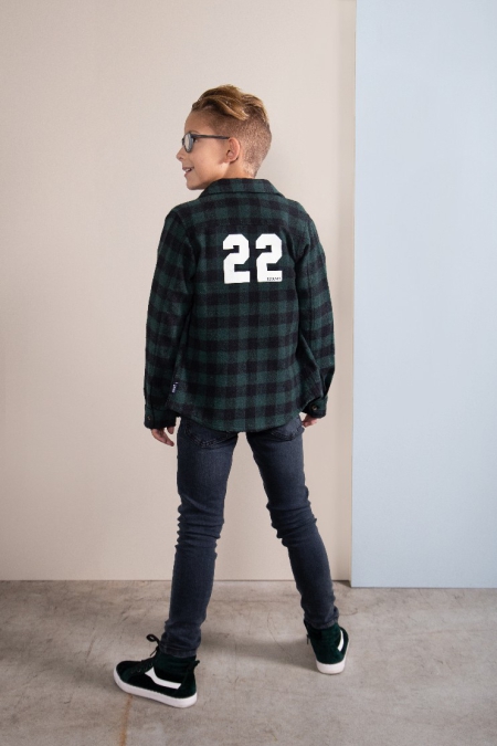 Legends22 blouse Sonny green check (B23-419)