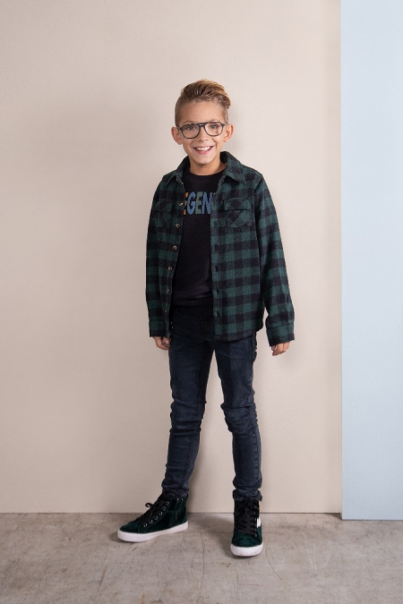 Legends22 blouse Sonny green check (B23-419)