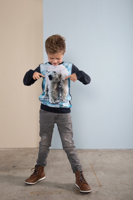 Legends22 sweater Sjefke dark blue ijsbeer (B23-452)