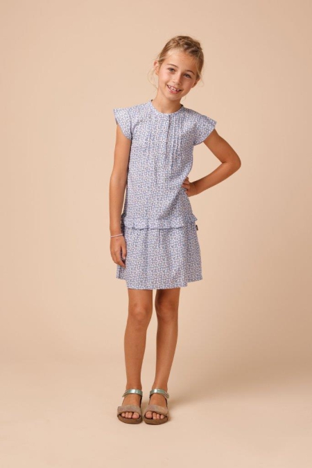 Little Miss Juliette jurk MUL sky blue bloemetjes (45-2131)