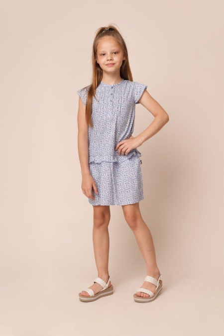 Little Miss Juliette jurk MUL sky blue bloemetjes (45-2131)