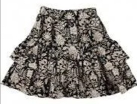 Miss T  skort Benne aop black white (AW23NOM26)