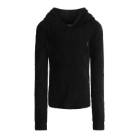 No Way Monday  rib hoodie black (S48088)
