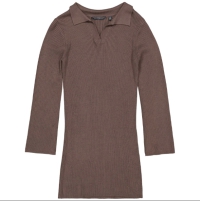 Levv rib jurk Fayen brown dust