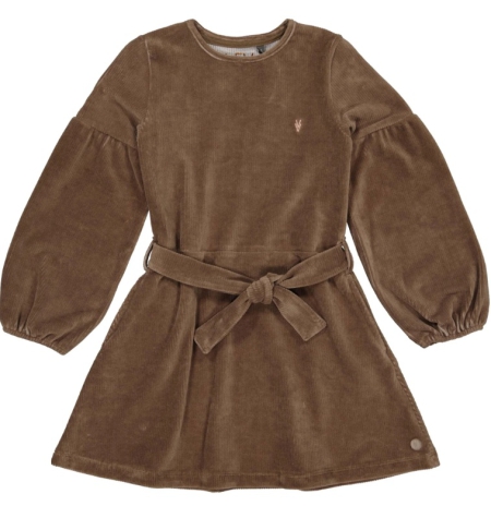 Levv rib jurk Faida brown dust