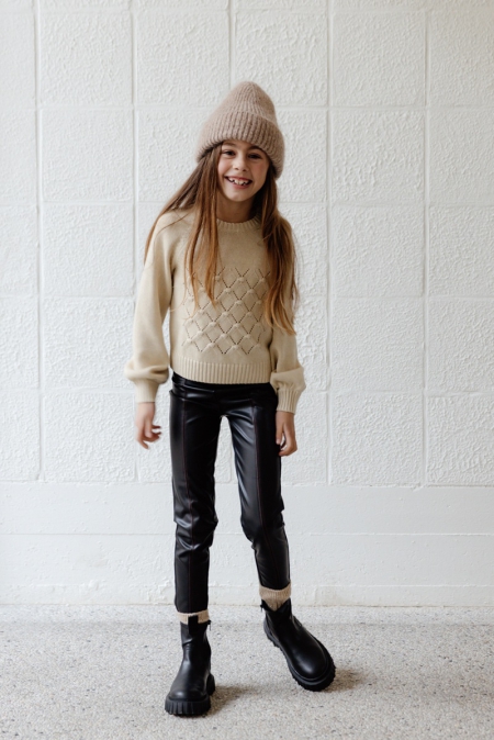 Levv leatherlook broek Femma black iris