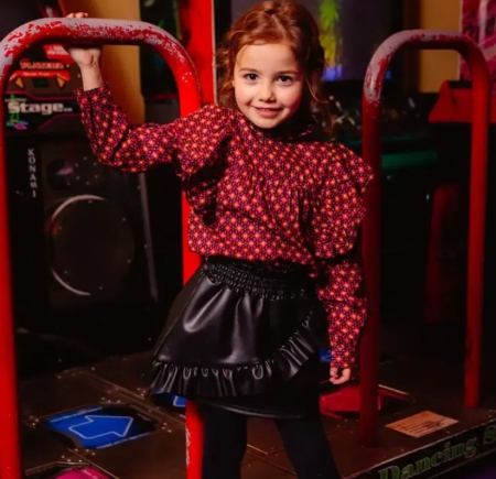 Quapi longsleeve Alexia aop lime green retro