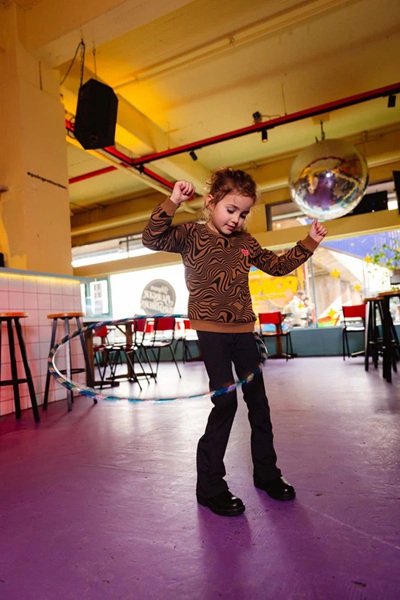 Quapi rib flared broek Anita black