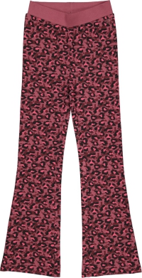Quapi flared broek Aymee aop pink rose leopard