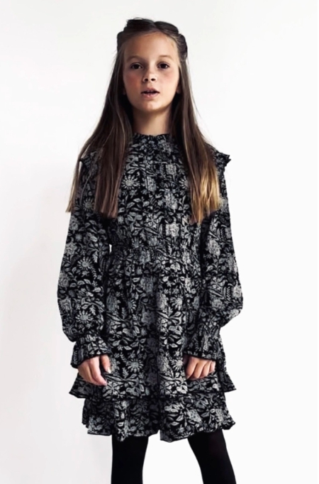 Topitm jurk Benne aop black white (AW23NOM20)