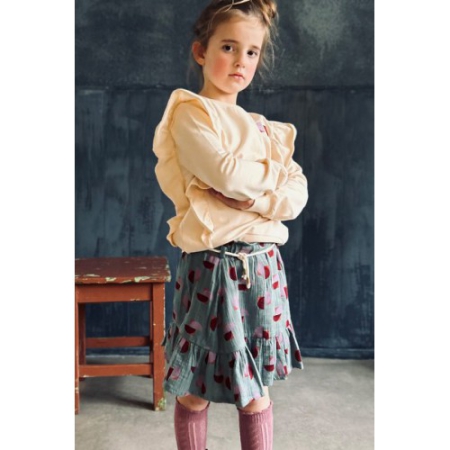 Topitm rok Terry aop sagegreen (AW23-NOM17)