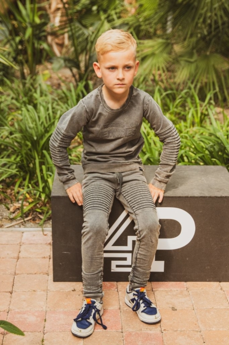 4President acid wash broek Mees black