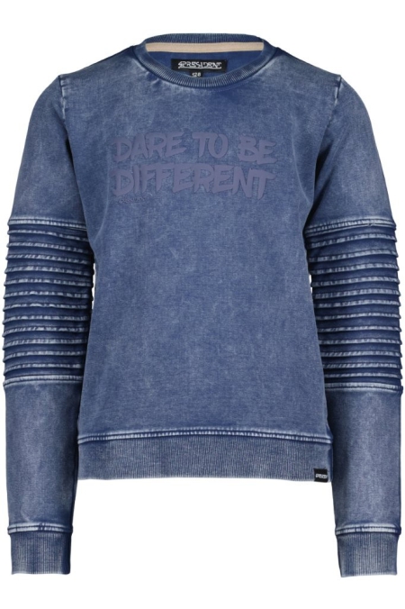 4President acid wash sweater Milan denim navy