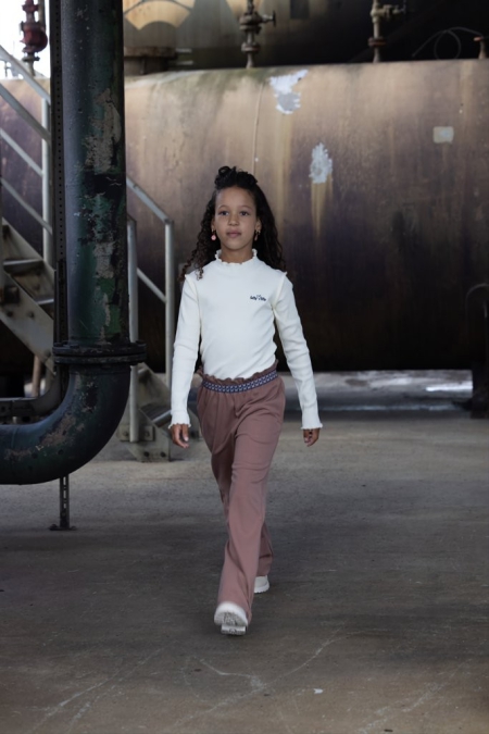 Billy & Lilly rib col longsleeve Yuna winter white