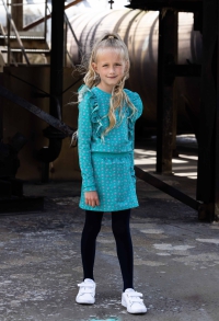 Billy & Lilly jurk Sally aqua super pink cheetah