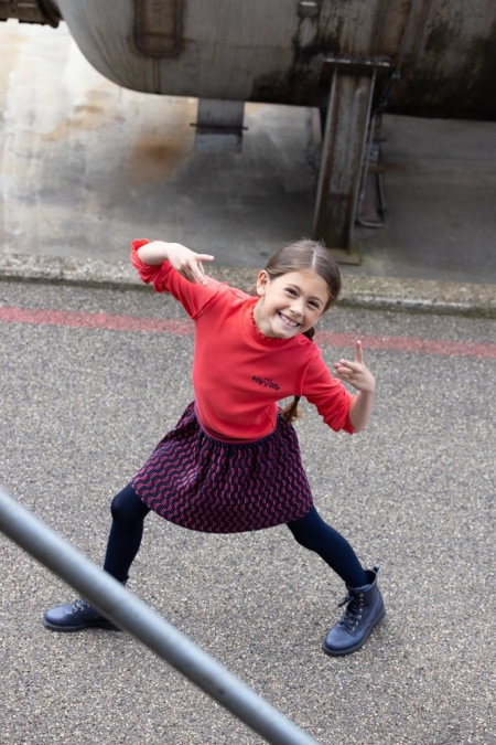 Billy & Lilly plisse rok Lotte funny red swirl