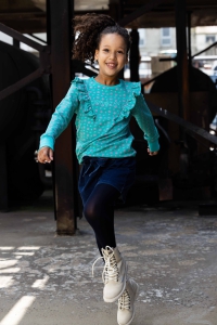 Billy & Lilly sweater Poppy aqua super pink cheetah