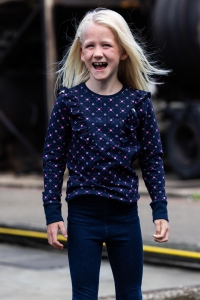 Billy & Lilly sweater Poppy navy disco dot