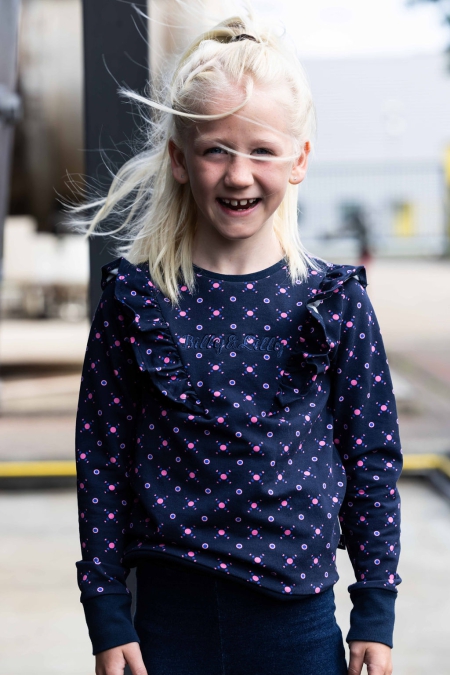 Billy & Lilly sweater Poppy navy disco dot