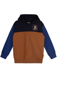 Moodstreet hoodie Sill navy bruin (M408-6333-170)