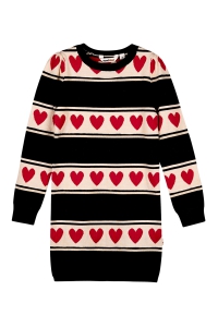 Moodstreet jurk Donna gestreept met hartjes (M409-5805-250)