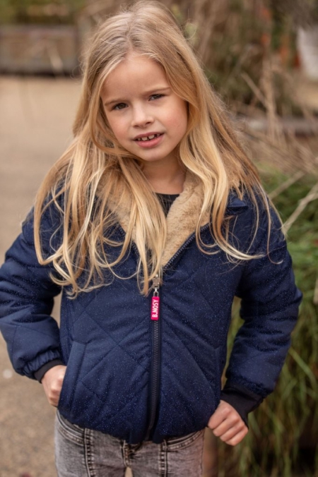 B.Nosy reversible jas diamant glitter-teddy navy (Y207-5212-151)