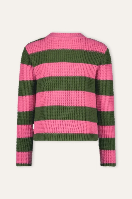 B.Nosy knitted sweater Kendall stripe ruby rose (Y408-5331-263)