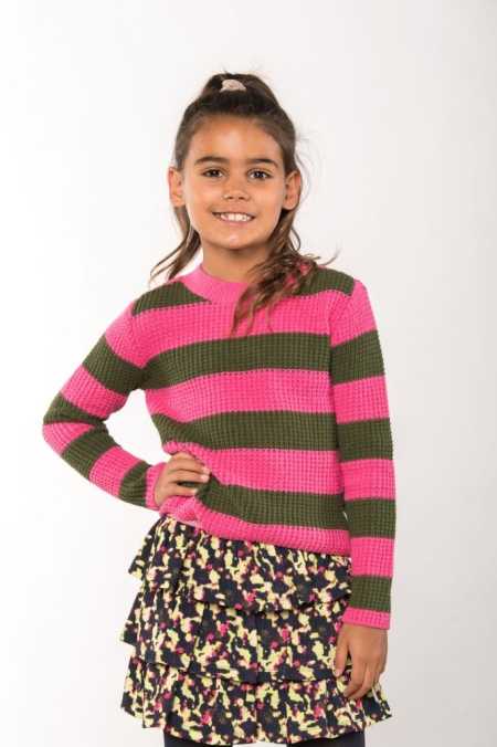 B.Nosy knitted sweater Kendall stripe ruby rose (Y408-5331-263)