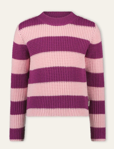 B.Nosy knitted sweater Ruby stripe electric purple (Y408-5331-604)