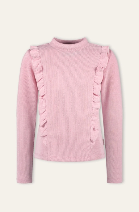 B.Nosy longsleeve Tirza pink frosting met glitters (Y408-5426-208)
