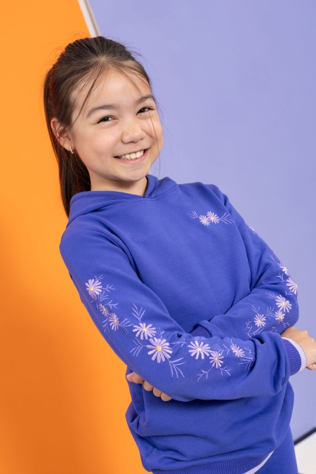 Louder! hoodie Irma clematis blue