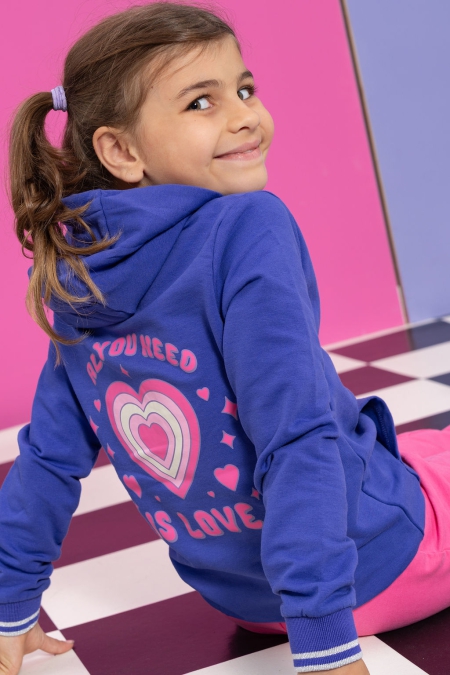 Louder! hoodie Martje clematis blue