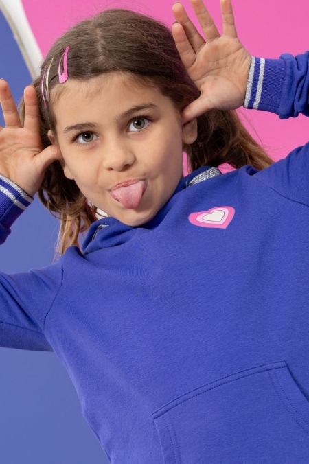 Louder! hoodie Martje clematis blue