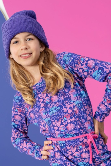 Louder! jurk Lucy graffiti aop