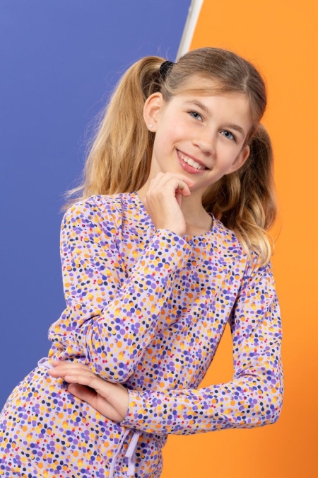 Louder! jurk Lucy lavender dot aop