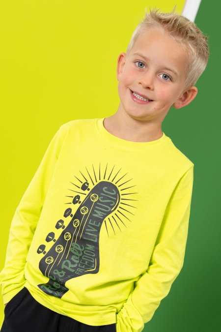 Louder! longsleeve Vince acid lime gitaar