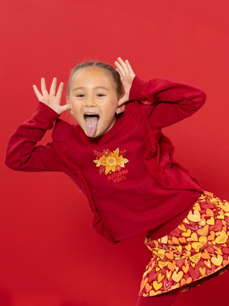 Louder! sweater Macy red dahlia