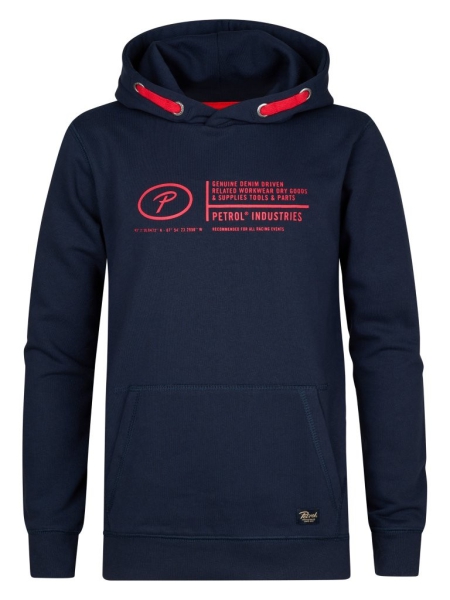 Petrol hoodie print royal navy (B3050-SWH100-5092)