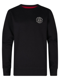 Petrol sweater round neck print deep black (B3050-SWR102-9111)