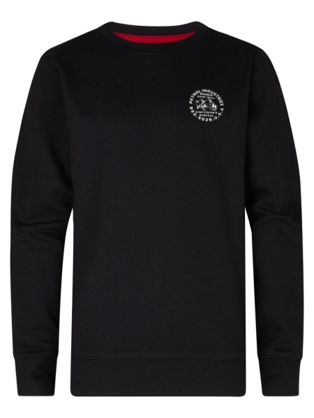 Petrol sweater round neck print deep black (B3050-SWR102-9111)