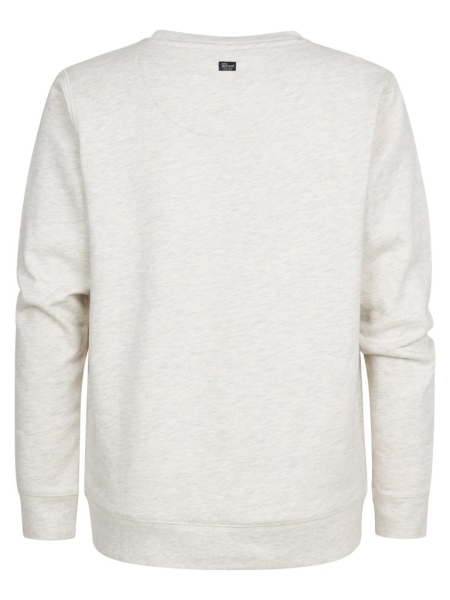 Petrol sweater round neck antique white melee (B3050-SWR103-0009)