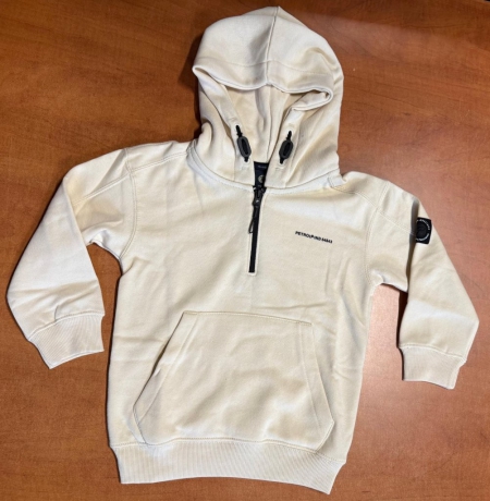 Petrol hoodie print raw sand (B3050-SWH115-1108)