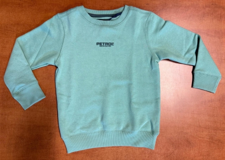 Petrol sweater round neck print pale aqua (B3050-SWR116-5191)