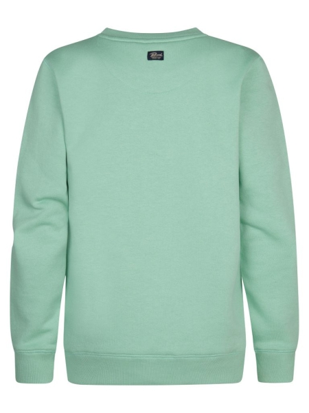 Petrol sweater round neck print pale aqua (B3050-SWR116-5191)